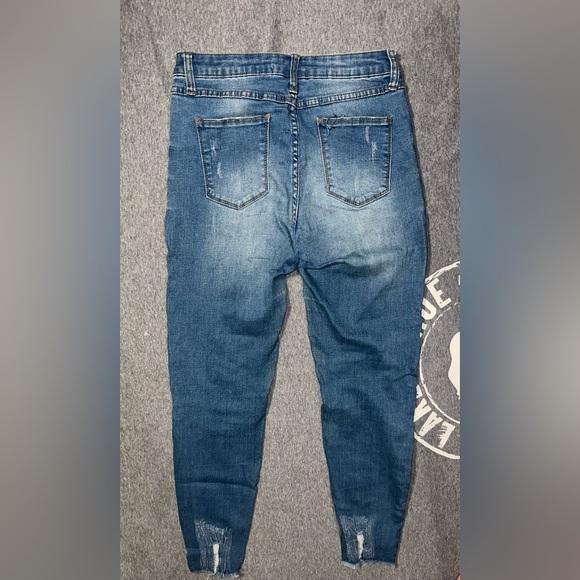 High Rise Ripped Denim Jeans - Picture 3 of 3